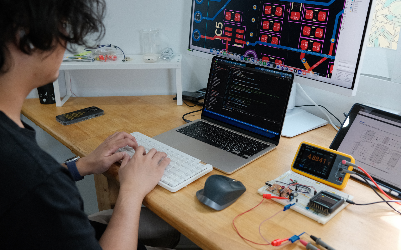 Testing Microcontroller Prototype and Development Setup 3D Render Engine Ivory Electronics with Attakawin Paethep